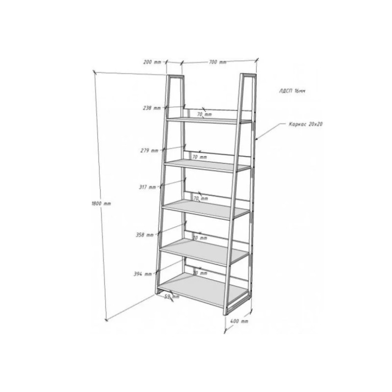 Стелаж Ліброн 10 — елегантний відкритий стелаж для дому чи офісу
