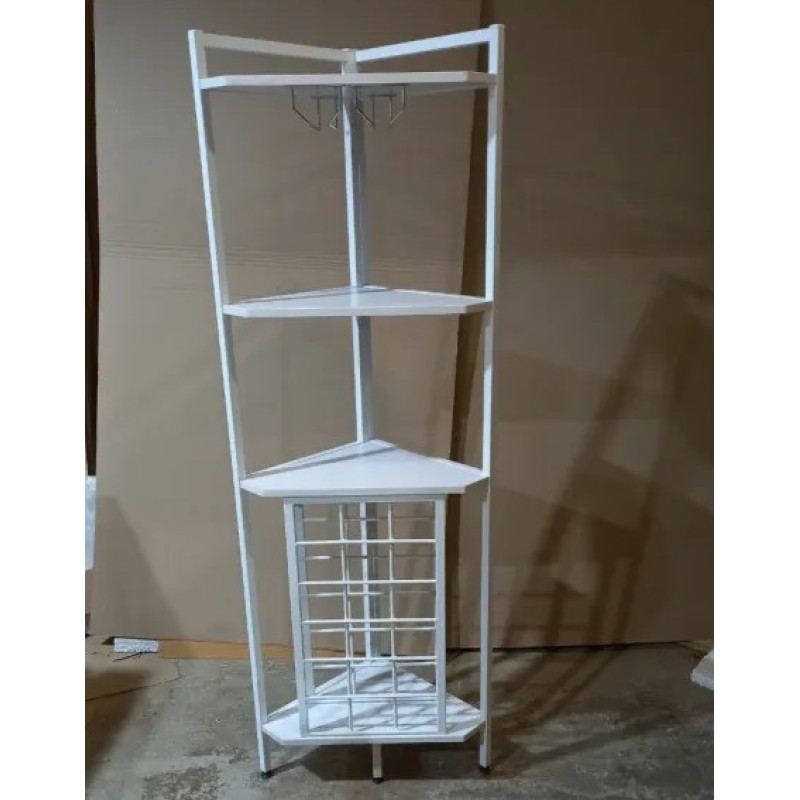 Кутовий стелаж 4-рівневий з підставкою для склянок — 160×40×40 см