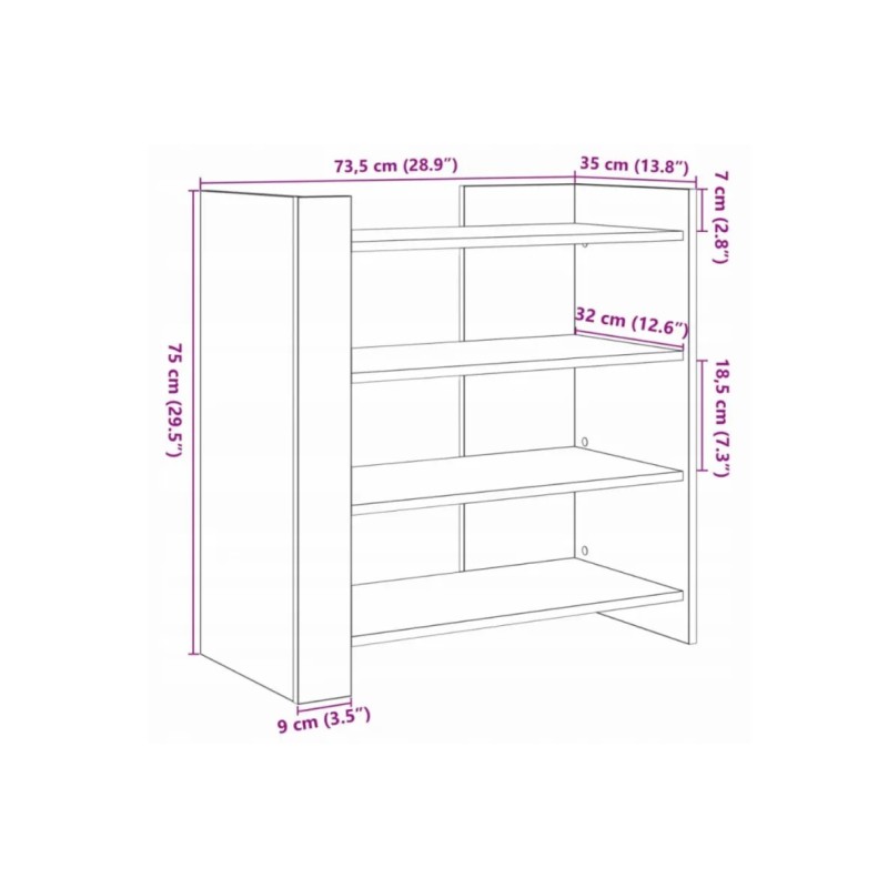 Шафа VidaXL  73,5×35×75 см