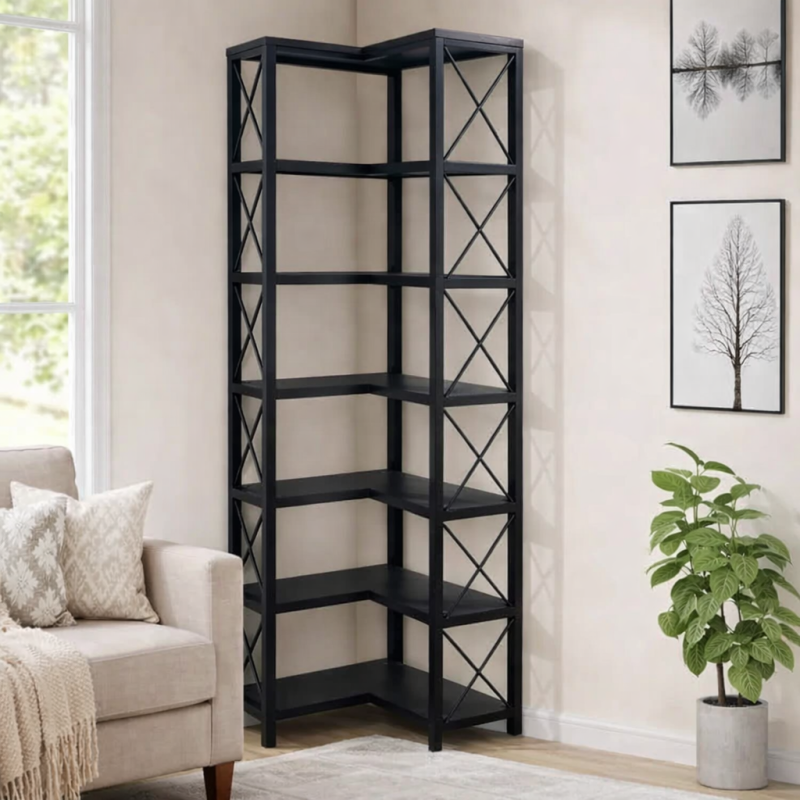 Стелаж кутовий, чорний метал