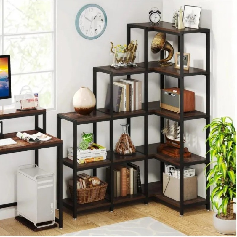 Стелаж кутовий 5-ярусний — відкритий стелаж для дому чи офісу