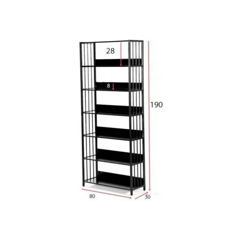 6-ярусний  стелаж з відкритими полицями — стиль LOFT