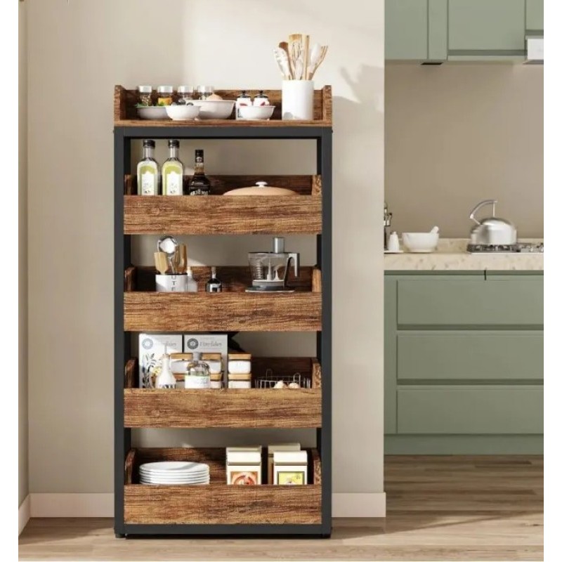 Стелаж із 5 ящиками для фруктів і овочів — компактна організація простору