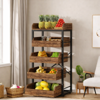 Стелаж для зберігання фруктів та овочів з 5 ящиками