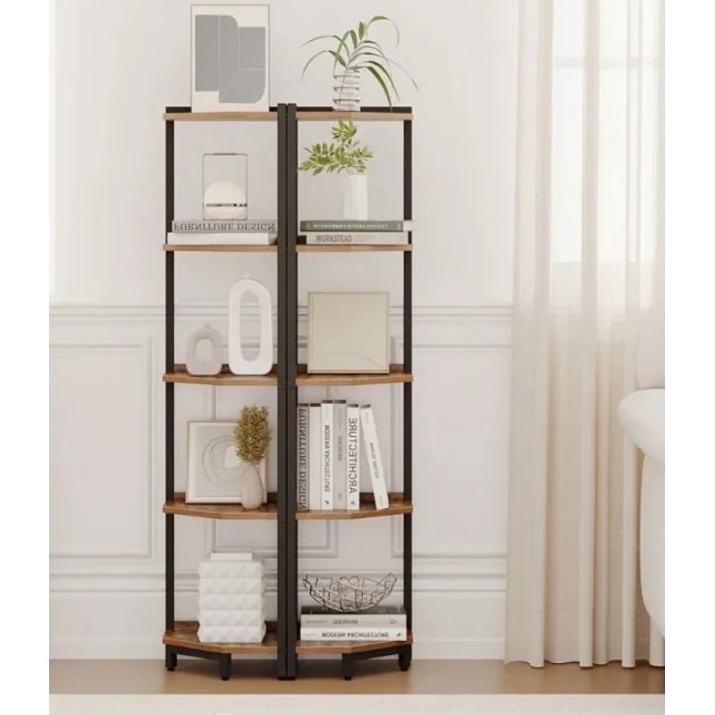 Стелаж для зберігання речей – 5 полиць, металевий каркас 135×30×30 см