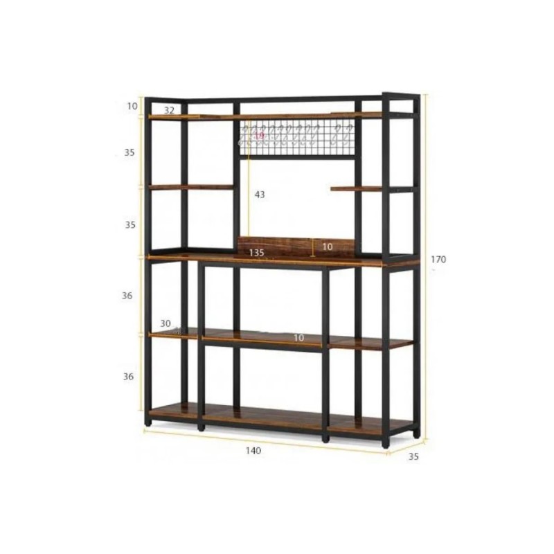Стелаж Скіф-2 у стилі Loft — металевий каркас і 4 полиці