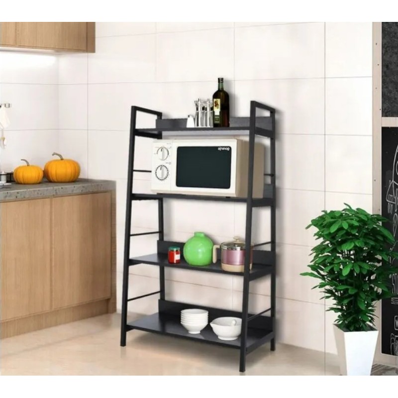 Стелаж Rоck-135 4 полиці — чорний металевий каркас 1200×700×350 мм