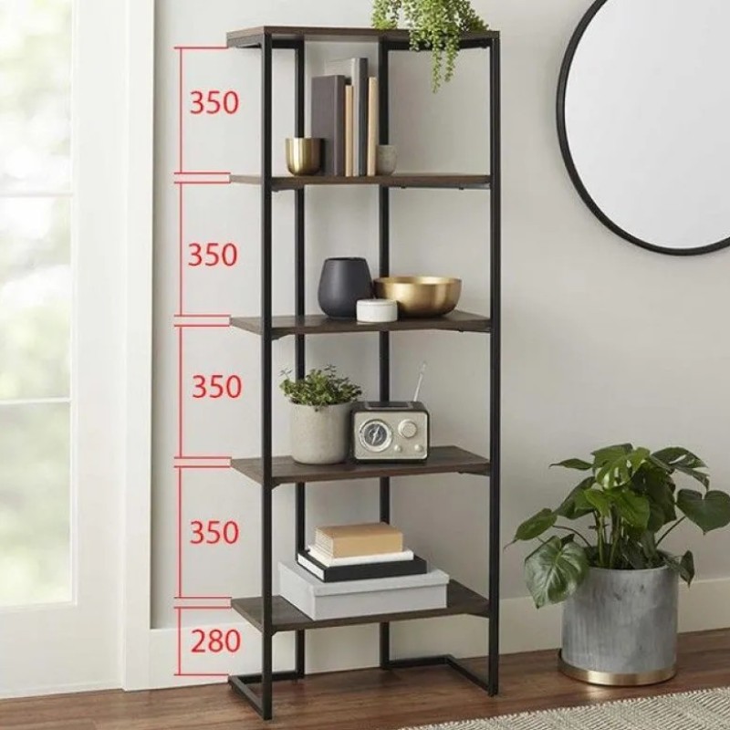 Стелаж Rock-115 для дому у стилі Loft — 5 полиць, каркас металевий