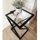 Приставний журнальний столик — металевий каркас та Скло