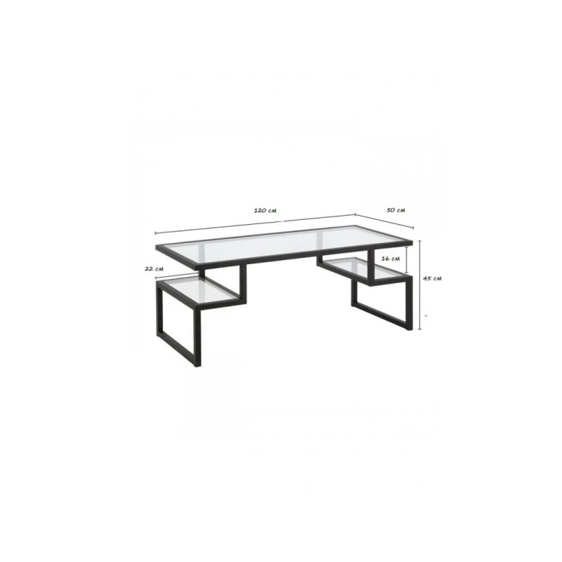 Журнальний столик Тab-172: Прозора елегантність та індустріальний стиль