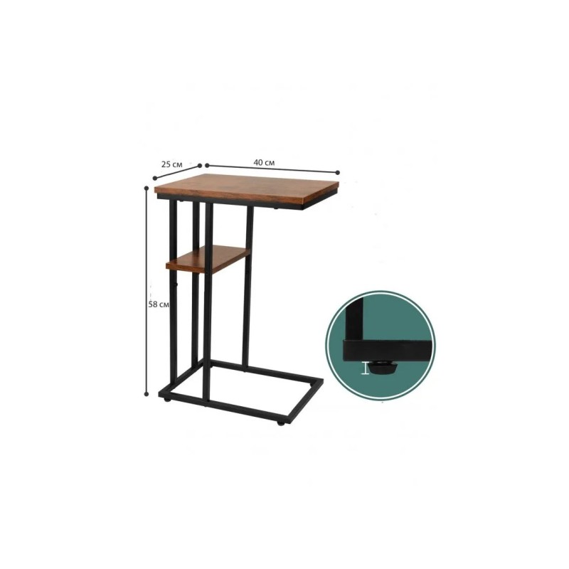 Приставний столик Leobert C-подібний (для ноутбука та кави)