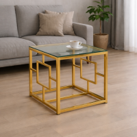Кавовий стіл CL-2 прозрачний золото Vetro