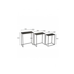 ZALA Black Metal Coffee Tables (Set of 3)