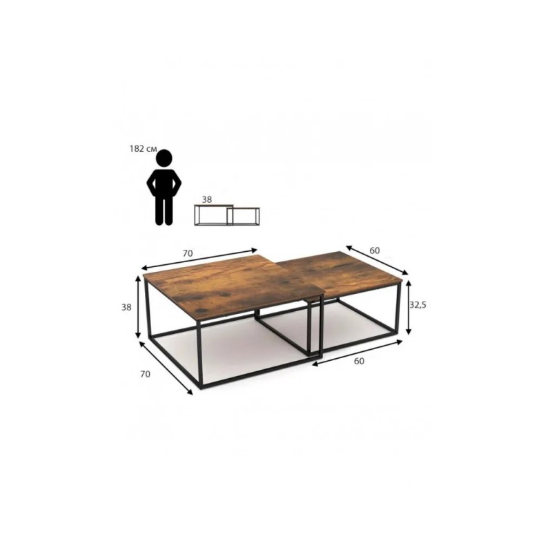 Журнальний столик Wymore Nesting — стиль лофт від MSM