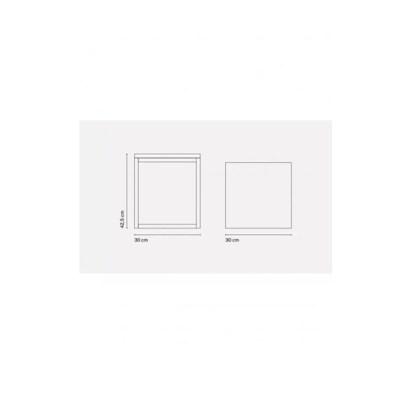 Малий посилений стіл MSMLOFT — 30×30×42,5 см, металевий каркас, ДСП