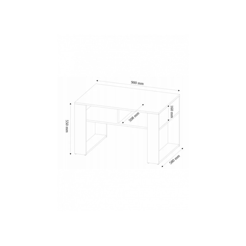 Журнальний столик 90×58×55 см дуб Сонома — стиль лофт від MSM